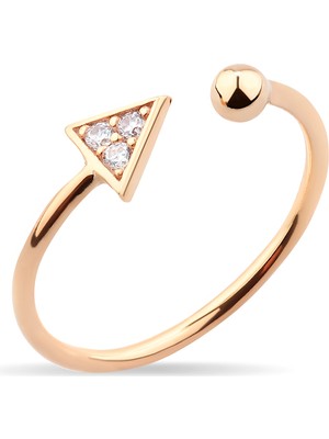 Kuyumcudükkanı Kuyumcudukkani Taşlı Üçgen Free Size YÜZÜK-10372-R-W