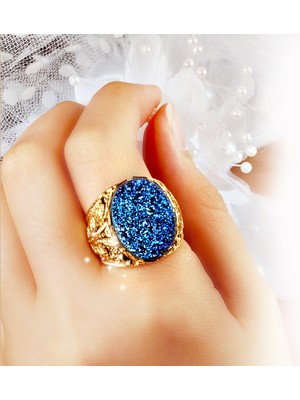 Kuyumcudükkanı Kuyumcudukkani Özel Tasarım Otantik  Gümüş YÜZÜK-10174-G-DRUZY