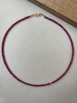 Rupen Kraft 14 Ayar Ayar Doğal Taşlı Altın Kolye Kristal Kesim Yakut Taşı Altın Kolye Yakut Taşlı Altın Kolye