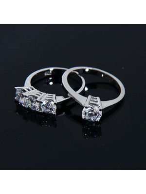 Kuyumcudükkanı Kuyumcudukkani Tektaş ve Üçtaş Yüzük SETI-10072-W-W