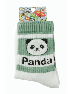 Zero Land Lvsqvr Panda Kolej Çorap 8*28 - Yeşil