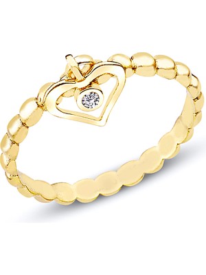 Kuyumcudükkanı Kuyumcudukkani Kalp Sallantılı Trend YÜZÜK-10210-G-W