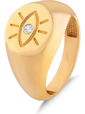 Kuyumcudükkanı Kuyumcudukkani Nazar Göz Objeli Signed YÜZÜK-10441-G-W