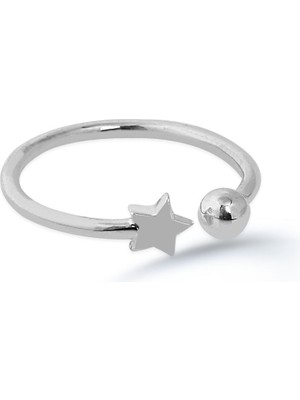 Kuyumcudükkanı Kuyumcudukkani Taşsız Yıldız Free Size YÜZÜK-10329-W