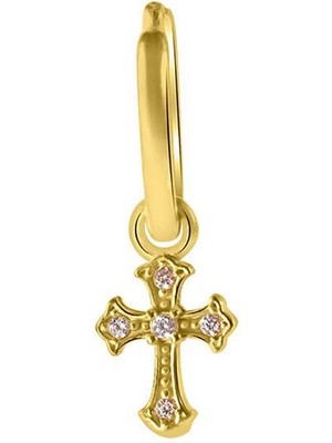 Kuyumcudükkanı Kuyumcudukkani Minik Halkalı"haç SALLANTILI"KÜPE-31219-G-W
