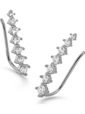 Kuyumcudükkanı Kuyumcudukkani Sıra Taşlı Yeni Trend"ear CUFF"KÜPE-30066-W-W