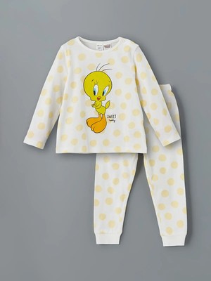 Lc Waikiki Yeni Sezon Tweety Baskılı Kız Çocuk Pijama Takımı