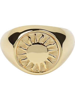 Kuyumcudükkanı Küçük Parmak Yüzük (Signed Ring) Güneş Ifadeli -10384-G