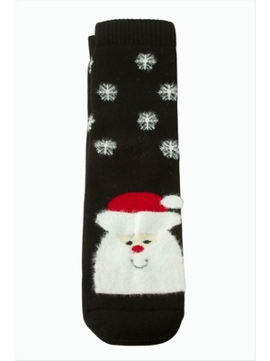 Zero Land Lvsqvr Noel Baba Yılbaşı Kalın Penye Çorap - Siyah