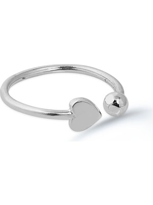 Kuyumcudükkanı Kuyumcudukkani Taşsız Kalp Free Size YÜZÜK-10330-W