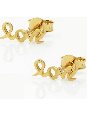 Kuyumcudükkanı Kuyumcudukkani Love Yazılı Yeni Trend KÜPE-30047-G