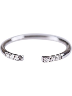 Kuyumcudükkanı Kuyumcudukkani Taşlı Yuvarlak Free Size YÜZÜK-10390-W-W