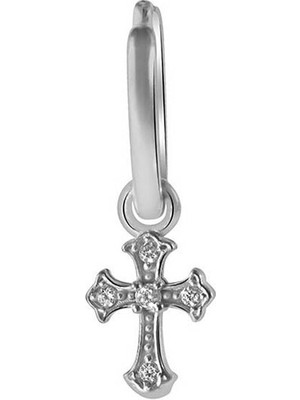 Kuyumcudükkanı Kuyumcudukkani Minik Halkalı"haç SALLANTILI"KÜPE-31219-W-W