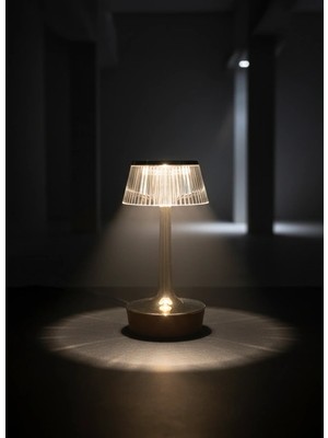 Helios Kristal Dokunmatik Şarjlı Masa Lambası 3 Renk LED Işıklı Dimlenebilir