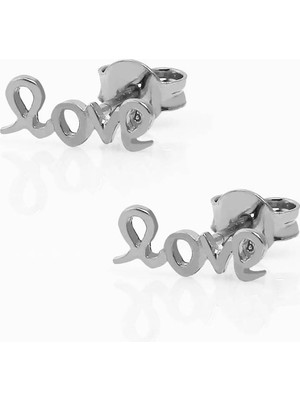 Kuyumcudükkanı Kuyumcudukkani Love Yazılı Yeni Trend KÜPE-30047-W