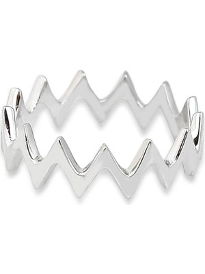 Kuyumcudükkanı Kuyumcudukkani Taşsız Zigzag Trend YÜZÜK-10340-W