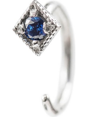 Kuyumcudükkanı Kuyumcudukkani Mavi Taşlı Trend"ear CUFF"KÜPE-30102-W-BLU