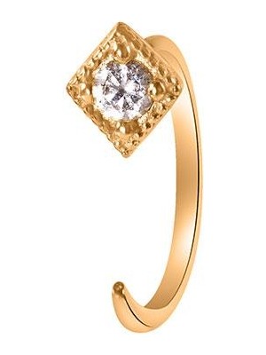 Kuyumcudükkanı Kuyumcudukkani Beyaz Taşlı Trend"ear CUFF"KÜPE-30102-R-W