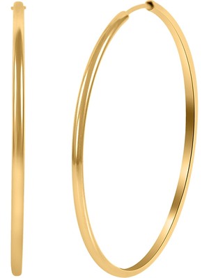 Kuyumcudükkanı Kuyumcudukkani 6 cm Çapında Halka KÜPE-31133-G-6CM