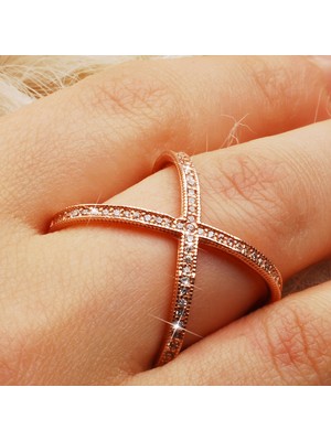 Kuyumcudükkanı Kuyumcudukkani x Işaretli Çapraz YÜZÜK-10214-R-W