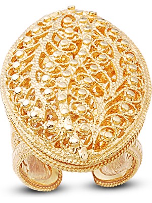 Kuyumcudükkanı Kuyumcudukkani Özel Telkari Tasarım Otantik Gümüş YÜZÜK-10188-G