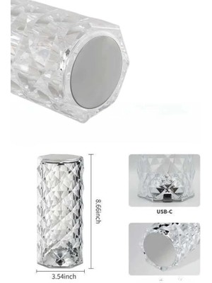 K-Yonlineticaret Yeni Nesil Modern Kristal Masa ve Gece Lambası Dokunmatik Renk Değiştirebilen
