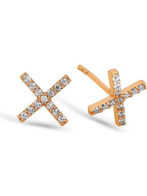 Kuyumcudükkanı Kuyumcudukkani Beyaz Zirkon Taşlı"x"trend KÜPE-30085-R-W