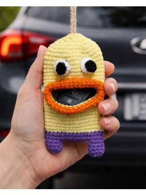 Bigohobi El Yapımı Örgü Telefon Çantası, Dekoratif Hediyelik, Sevimli Figürlü