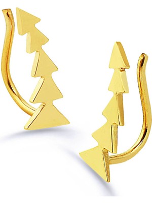 Kuyumcudükkanı Kuyumcudukkani Üçgen Model Trend"ear CUFF"KÜPE-30065-G