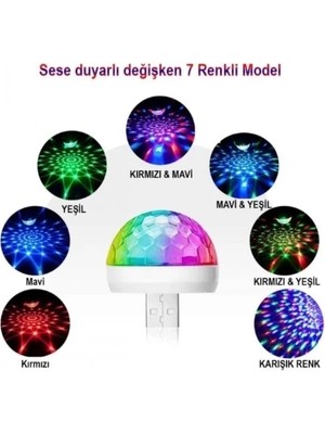 K-Yonlineticaret USB Girişli Sese Duyarlı Disko Topu