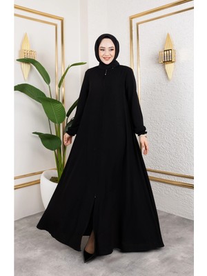 Butik Medine Ipeği Mevlana Feracce (Siyah)