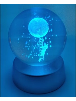 Evaglow Merdiven Astronot Plastik Altlıklı Işıklı Cam Küre