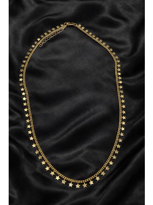 Suzi Shine Vip Pullu Yıldız 14K Altın Kaplama 50 cm Kolye