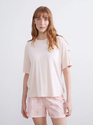 Lc Waikiki Yeni Sezon Bisiklet Yaka Kadın Pijama Üstü