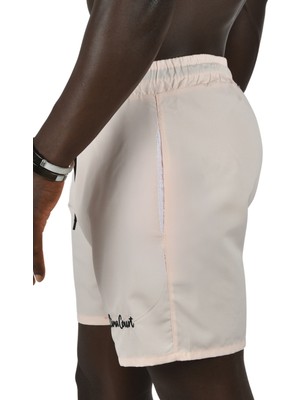 Rizzup Erkek Pudra Beli Lastikli Fileli Hızlı Kuruyan Kısa Deniz Şortu 2403010