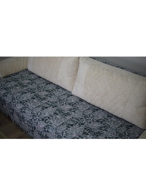 Tfn Home Pamuklu Koltuk Örtüsü Kaymaz Yüzey Leke Dirençli Pueblo Taş Desen Yeşil 170 x 210 cm
