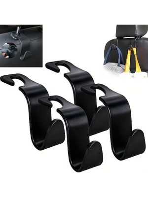 Sanal Trend 4 Adet Araba Koltuk Arkası Kancaları Çok Fonksiyonlu Telefon Tutucu Araç Çanta Askısı