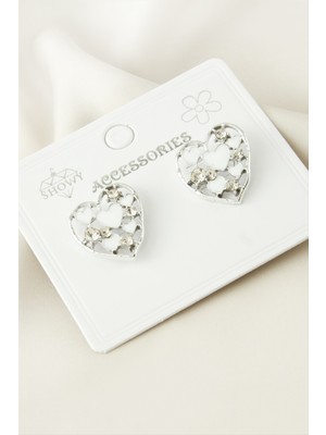 Esranın Dünyası Kalp Taşlı Mineli Küpe RSBİJ34-ESRDNS