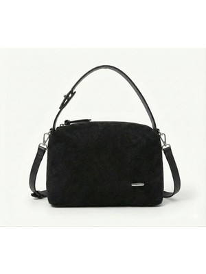 Heybe Shop Kadın Süet Dokulu Baget Ayarlanabilir Askılı El ve Omuz Çantası