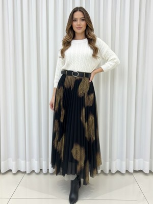 Fibula Tül Asimetrik Astarlı Uzun Etek