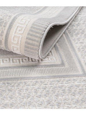 Elvey Home 7109 A.gri Modern Desen Doğal Taban Koridor Mutfak Çocuk Oturma Odası Salon Halı Yolluk