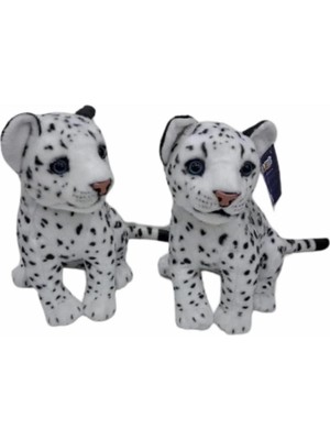 Osense PL50135 25 cm Oturan Küçük Beyaz Leopar-Hly