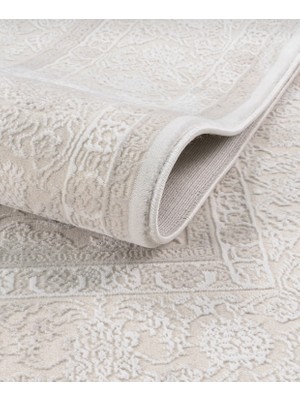 Elvey Home 7135 Krem Modern Desen Doğal Taban Koridor Mutfak Çocuk Oturma Odası Salon Halı Yolluk