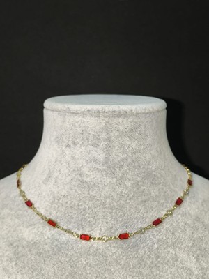 Vulwox Baket Taşlı Zarif Yakut Işıltı Kolye