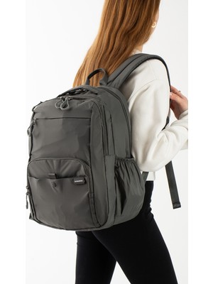 Unisex  Su Geçirmez Kumaş Laptop Bölmeli Günlük, Seyehat ve Okul Sırt Çantası