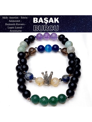 Herkimer Doğaltaş Orijinal Doğaltaş Başak Burcu Erkek Bileklik Kombini