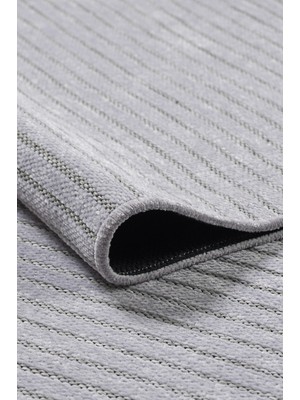 Elvey Home Gri Şönil Kilim Pamuk Yıkanabilir Robot Süpürge Kaymaz Taban Oturma Odası Salon Mutfak Halı Yolluk