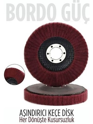 Epilons 11 cm Endüstriyel Aşındırıcı Keçe Disk – 22 mm Iç Çaplı Zımpara Fırçası