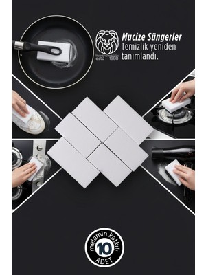 Transformacion 10’lu Mucize Melamin Sünger - Nano Leke Çıkarıcı Sihirli Temizlik Serisi 722896