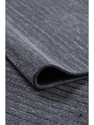 Elvey Home Antrasit Şönil Kilim Pamuk Yıkanabilir Robot Süpürge Kaymaz Taban Oturma Salon Mutfak Halı Yolluk